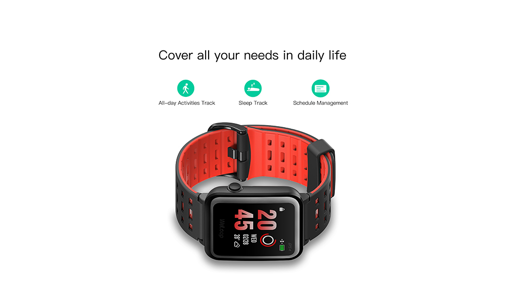 WeLoop Hey S3 1.28 Memory LCD Sports Smart Watch GPS+AGPS 50 meters Water Resistance Bluetooth 4.0 Heart Rate Sensor