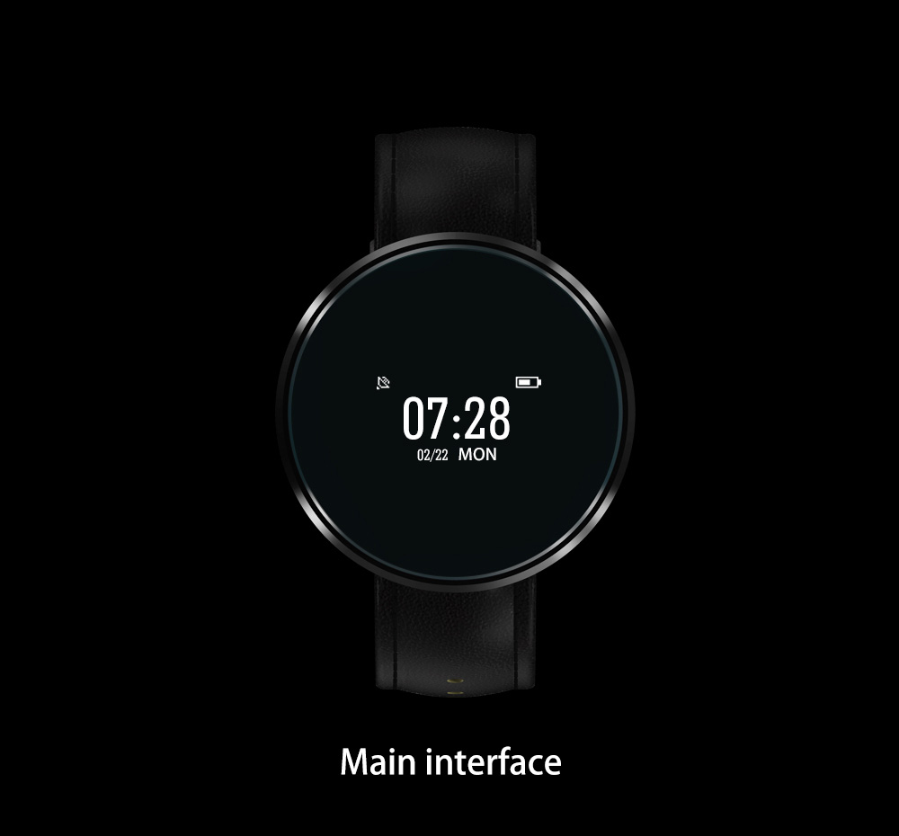 CF006 Smartwatch  0.96" OLED Display Bluetooth Heart Rate Blood Pressure Monitor Pedometer Compatible with iOS Android - Metal Black