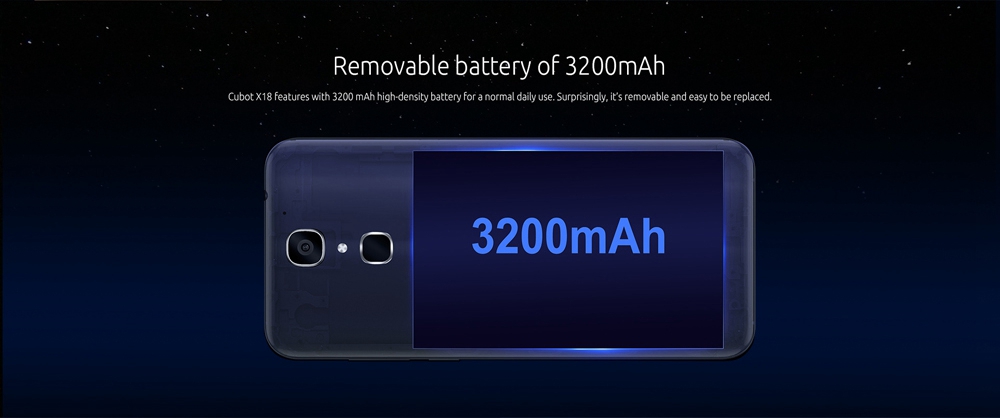 [HK Stock]Cubot X18 5.7 Inch Smartphone 18:9 HD Screen 16.0MP + 13.0MP Cam MT6737T Quad Core 3GB RAM 32GB ROM 4G LTE 3200mAh Touch ID - Blue