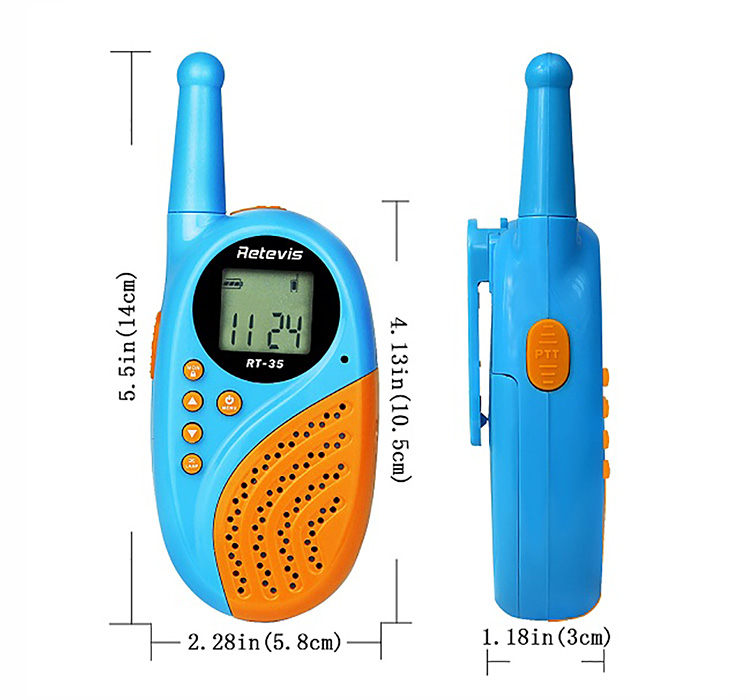 Retevis RT-35 Kids Radio Walkie Talkies FRS/GMRS 22 CH UHF 0.5W License-free Rechargeable USB Charge VOX Two Way Radio -Blue