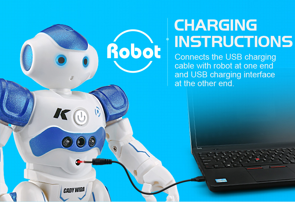 JJRC R2 RC Robot Intelligent Programming Gesture Control Dancing Robot Toy RTR - Blue