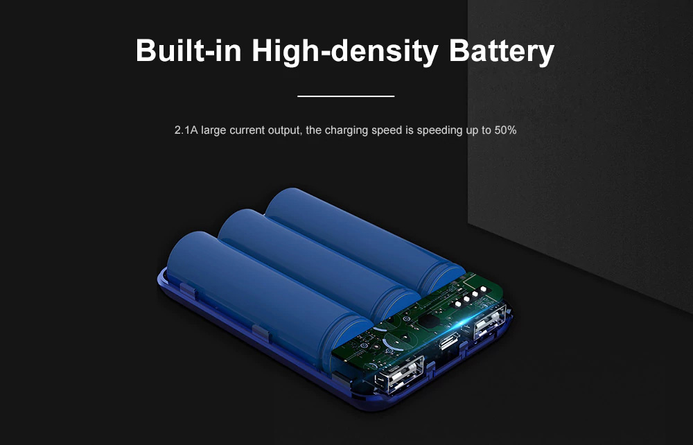 Teclast A10 10000mAh Power Bank Dual USB Ports 2.1A Quick Charge LED Indicator - Gray