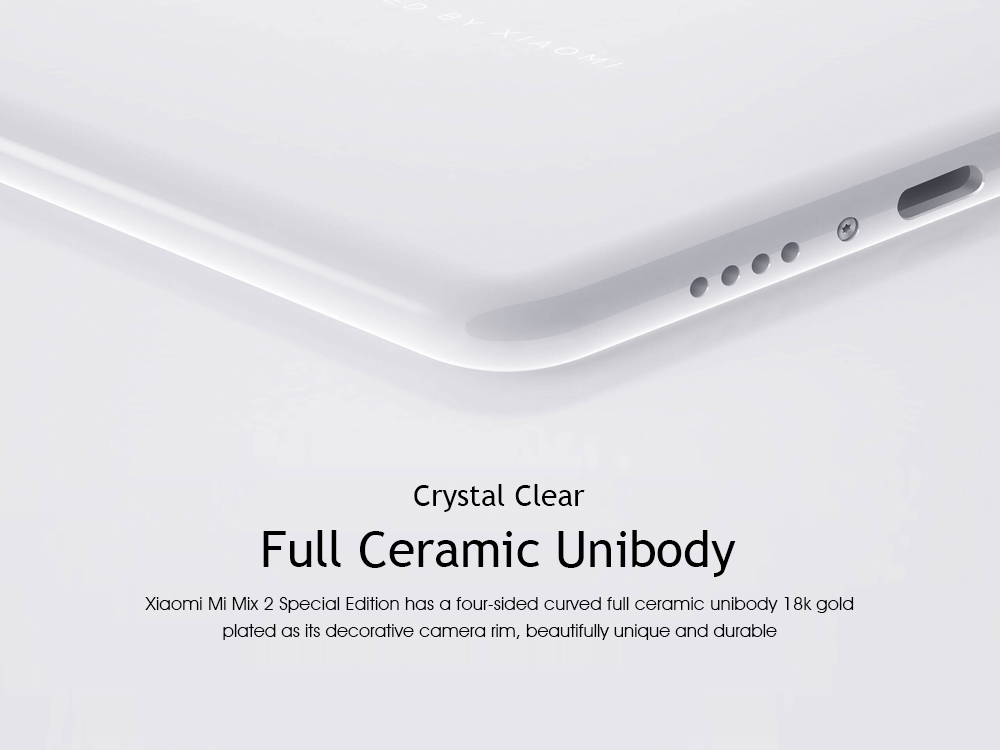 Xiaomi Mi Mix 2 5.99 Inch 4G LTE Smartphone 8GB 128GB 12.0MP Cam Snapdragon 835 Octa Core Android 7.1 NFC VoLTE Ceramic Unibody - Black