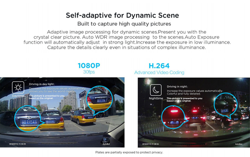 AutoBot C AIT8328P OV2710 Car DVR 1080P 30FPS Full HD Wifi Dash Cam 157 Degrees Wide Angle G-Sensor WDR Night Vision Car Video Recorder - Grey