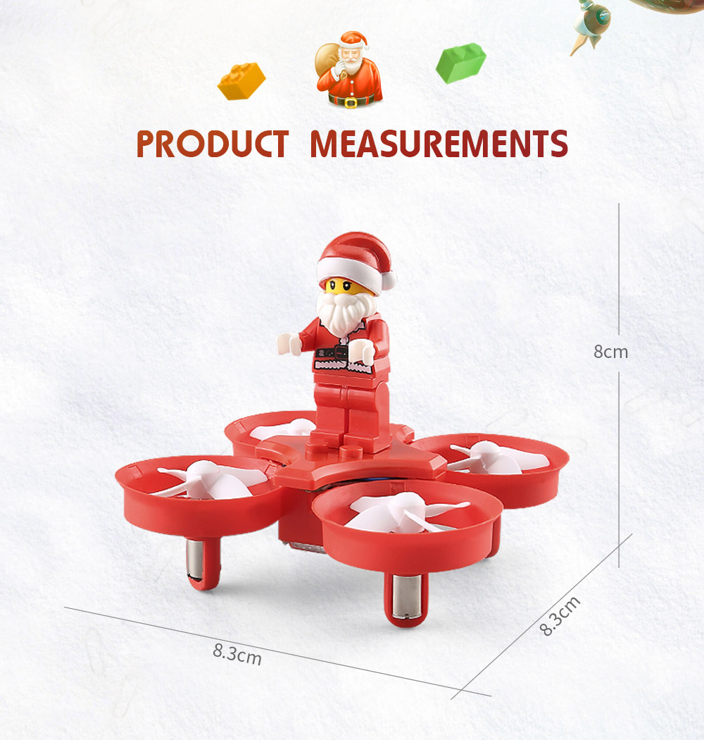 JJRC H67 Flying Santa Claus 2.4G 4CH 6-Axis Headless Mode Toy Brick RC Quadcopter RTF - Red