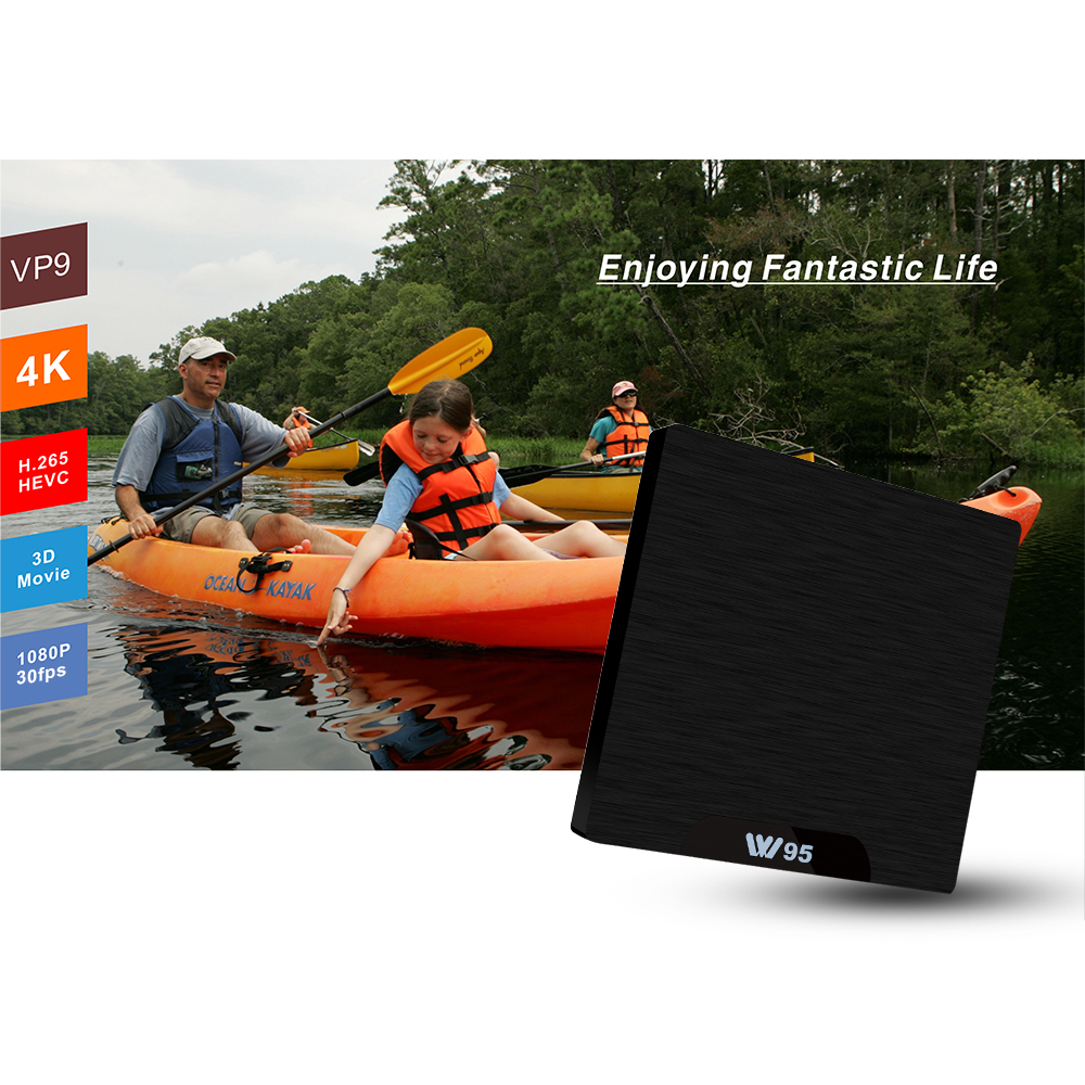 W95 Android 7.1 KODI 17.3 Amlogic S905W 1GB/8GB 4K TV BOX WIFI LAN HDMI CEC - Black