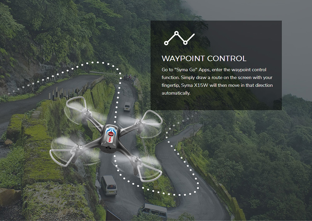 SYMA X15W 480P WIFI FPV With HD Camera Altitude Hold Mode 2.4G 6Aixs RC Quadcopter RTF - White and Black