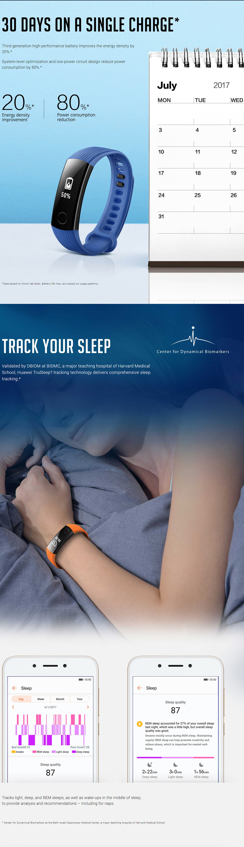 Huawei Honor Band 3 Smart Wristband 0.91" PMOLED Screen Heart Rate Monitor Push Message Compatible with iOS Android - Black