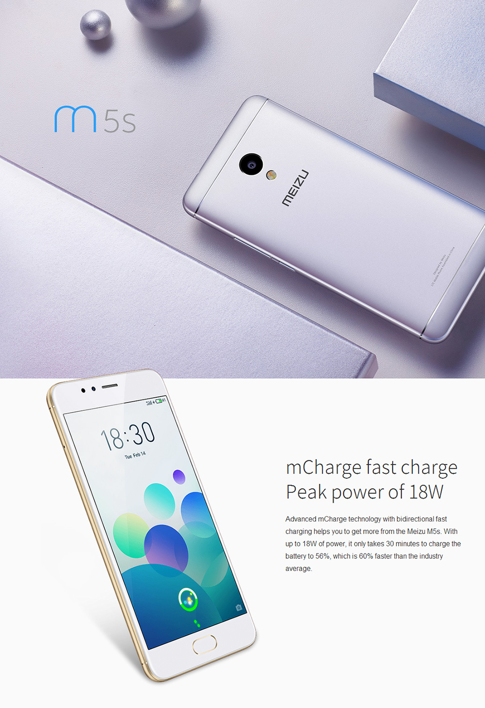 Official Global Version MEIZU M5S 5.2 Inch 3GB 32GB Smartphone Gray