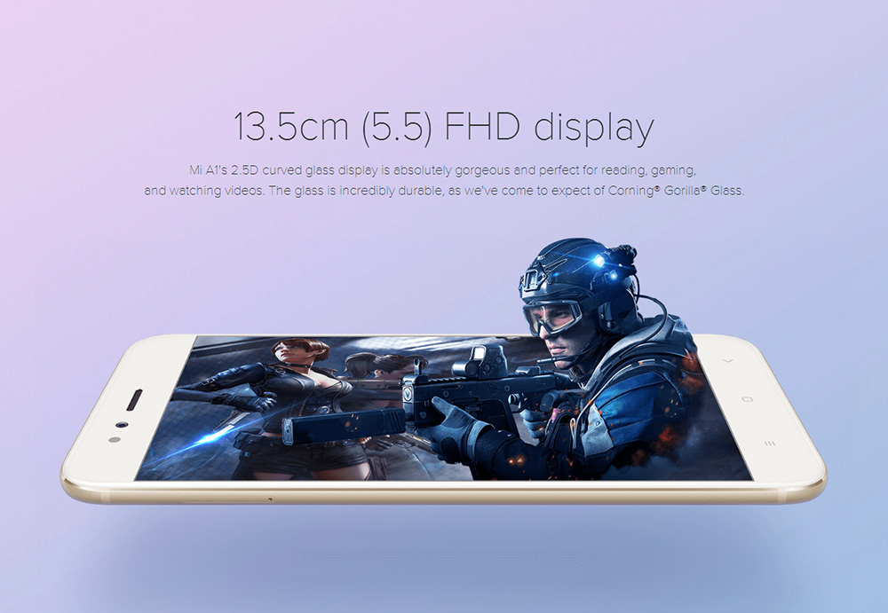 [HK Stock][Official Global Version]Xiaomi Mi A1 5.5 inch 4G LTE Smartphone Android One Dual Rear 12.0MP Cam Snapdragon 625 Octa Core 4G RAM 64GB ROM Touch ID IR Remote Control Full Metal Body - Black
