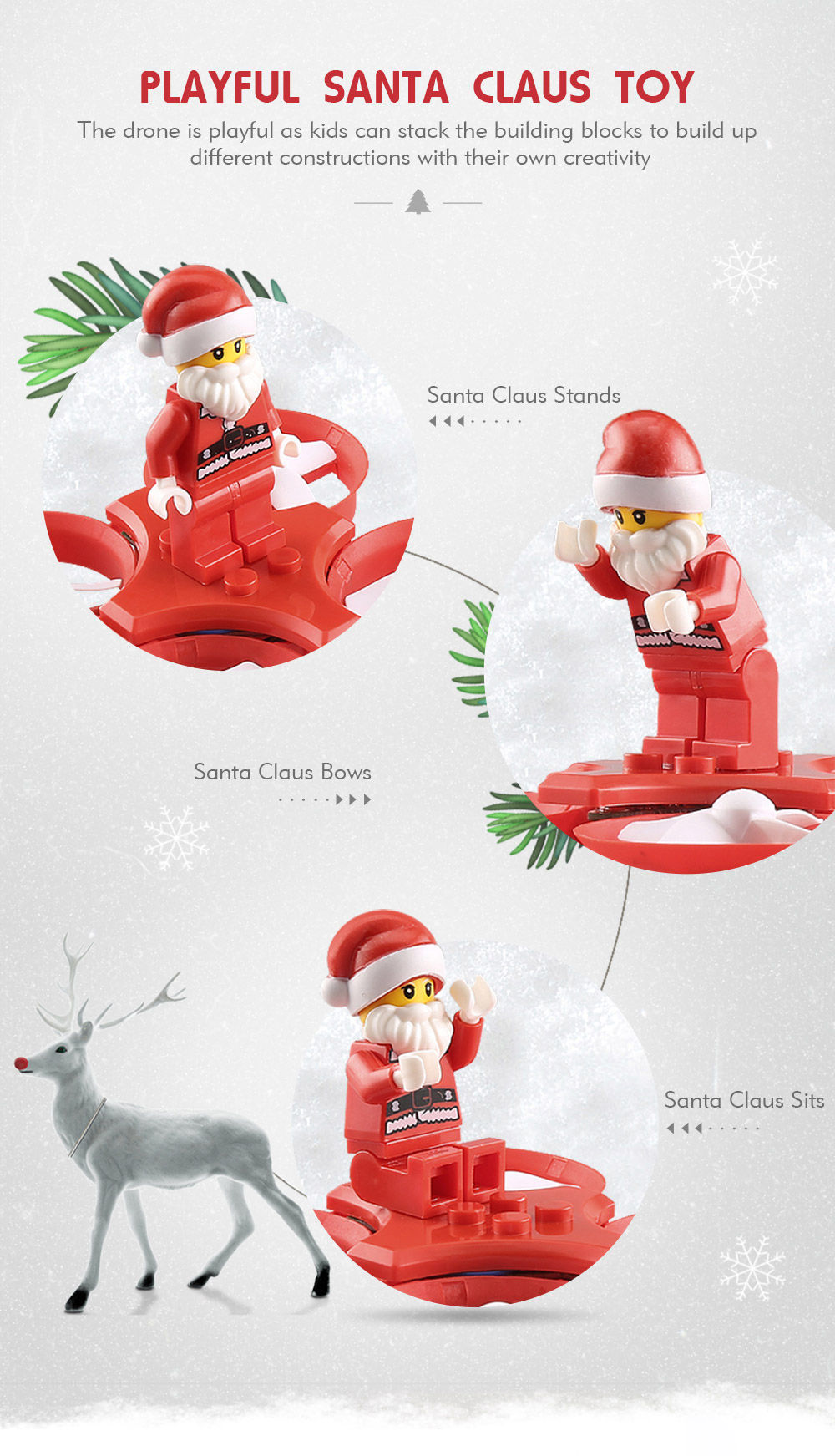 JJRC H67 Flying Santa Claus 2.4G 4CH 6-Axis Headless Mode Toy Brick RC Quadcopter RTF - Red