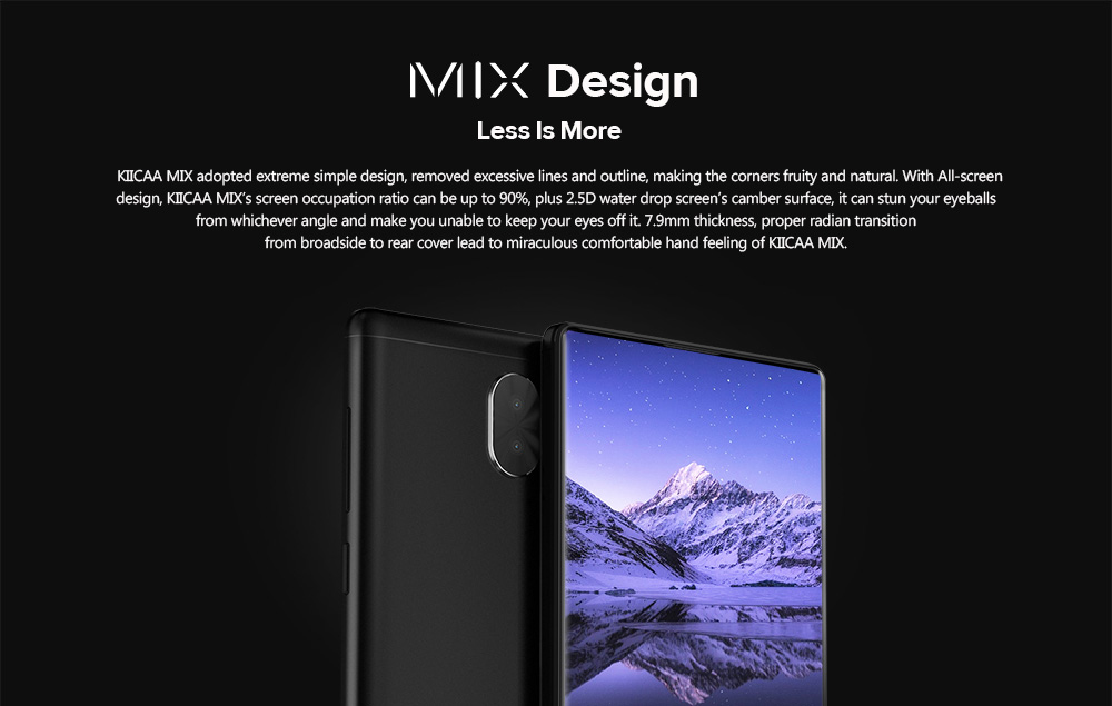 [HK Stock]Leagoo KIICAA MIX 5.5 Inch FHD Smartphone 3GB 32GB MT6750T Octa Core Dual Rear camera Android 7.0 Touch ID Type -C - Black