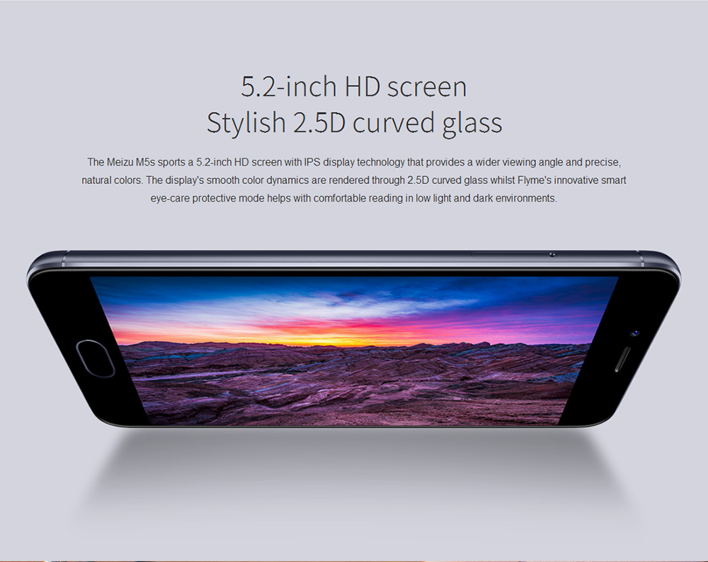 [HK Stock][Official Global Version]MEIZU M5S 5.2 Inch 4G LTE Smartphone 3GB RAM 16GB ROM 5.0MP+13.0MP Cam MT6753 Octa Core Android 6.0 Touch ID Fast Charge VoLTE - Gray