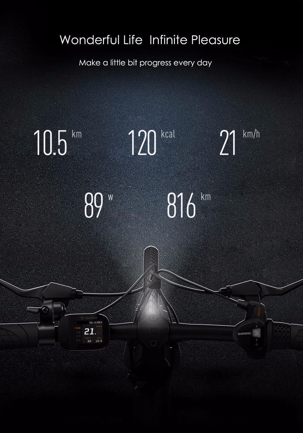 Original Xiaomi QICYCLE EF1 Smart Bicycle Foldable Bike Torque Sensor Moped Aluminum Alloy Frame Lightweight - Black