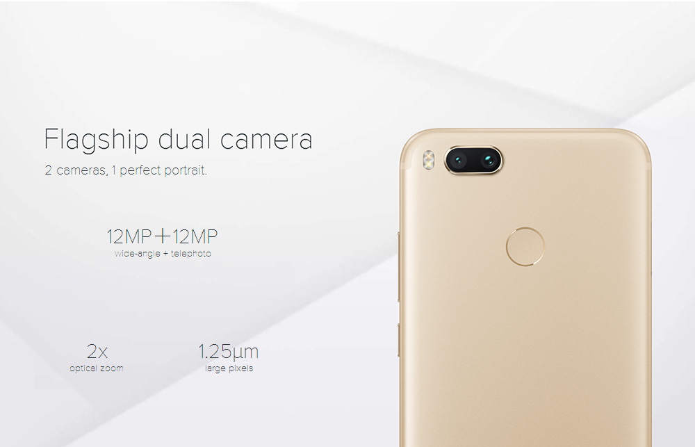 [HK Stock][Official Global Version]Xiaomi Mi A1 5.5 inch 4G LTE Smartphone Android One Dual Rear 12.0MP Cam Snapdragon 625 Octa Core 4G RAM 64GB ROM Touch ID IR Remote Control Full Metal Body - Black