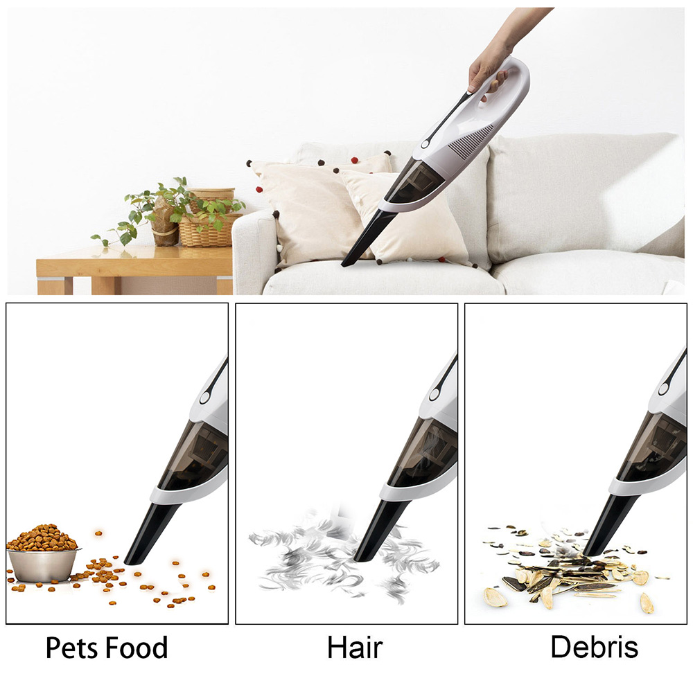 Mini Hand-held Dust Collector Protable Dust Duster Vaccuum Home Aspirator -White