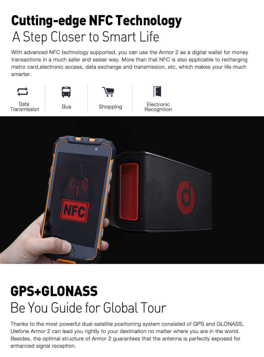 [HK Stock][Global Version]Ulefone Armor 2 5.0 Inch IP68 Waterproof Smartphone FHD Screen 6GB 64GB Helio P25 16.0MP Cam 4700mAh Fast Charge NFC - Gold