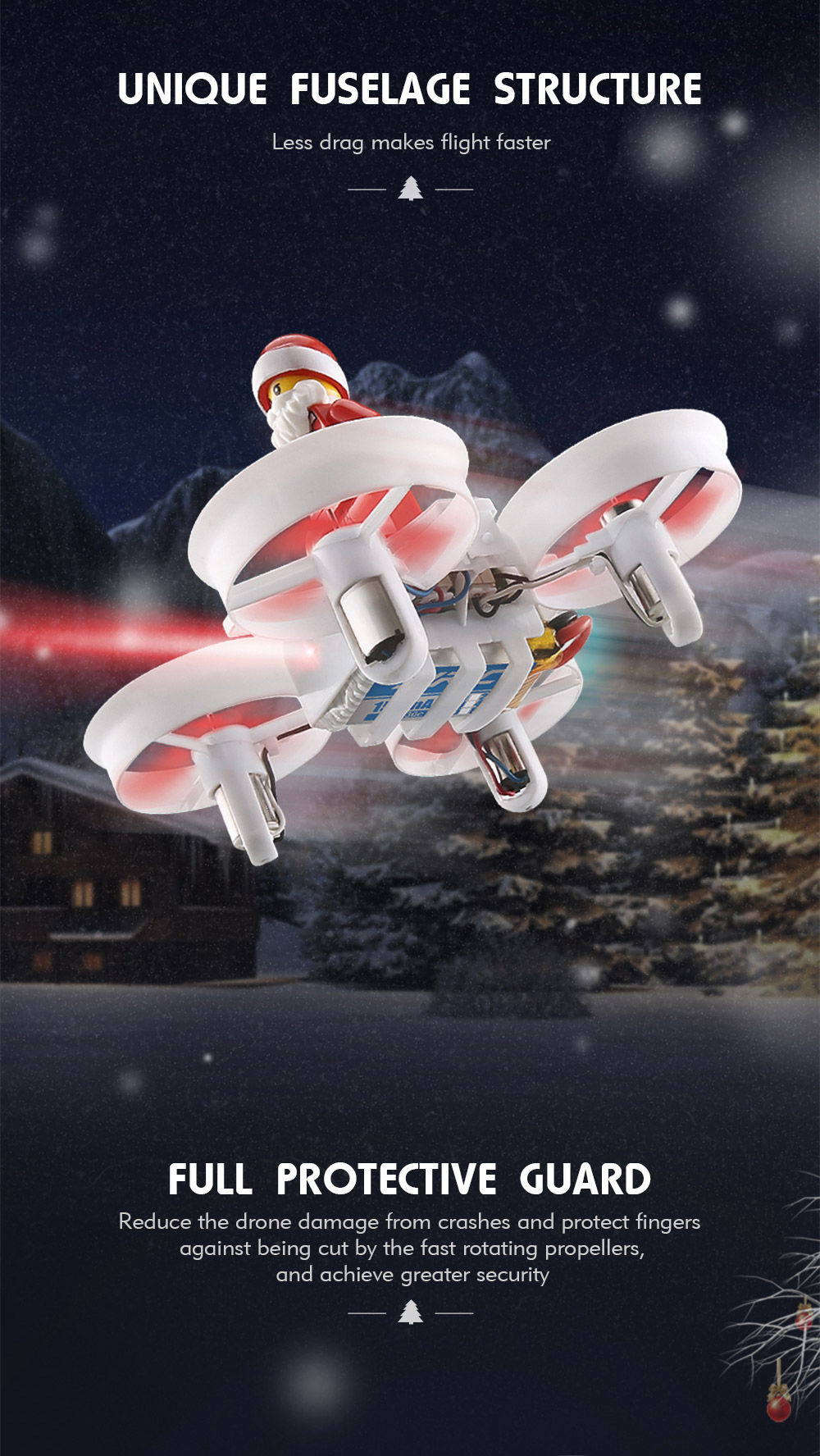 JJRC H67 Flying Santa Claus 2.4G 4CH 6-Axis Headless Mode Toy Brick RC Quadcopter RTF - Red