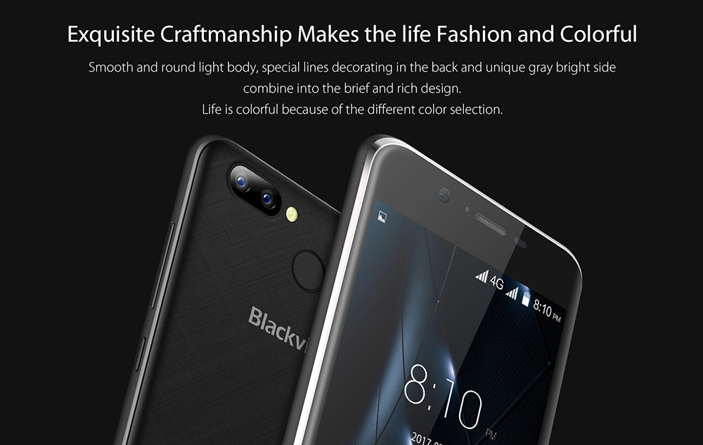 [HK Stock]Blackview A7 Pro 5.0 Inch Smartphone HD Screen Dual Rear Camera 2GB 16GB MT6737 Quad Core Android 7.0 Touch ID - Gold