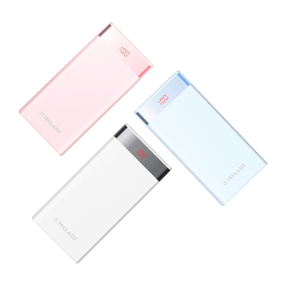 Teclast T200CF 20000mAh Power Bank with LED Digital Display Dual USB Ports - White