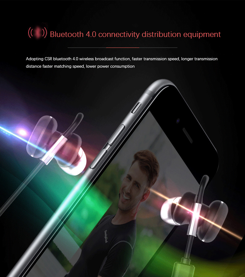 X9 Wireless Bluetooth Headphones with Mic IPX4 Magnetic Hi-Fi Stereo Sound Quality - Red