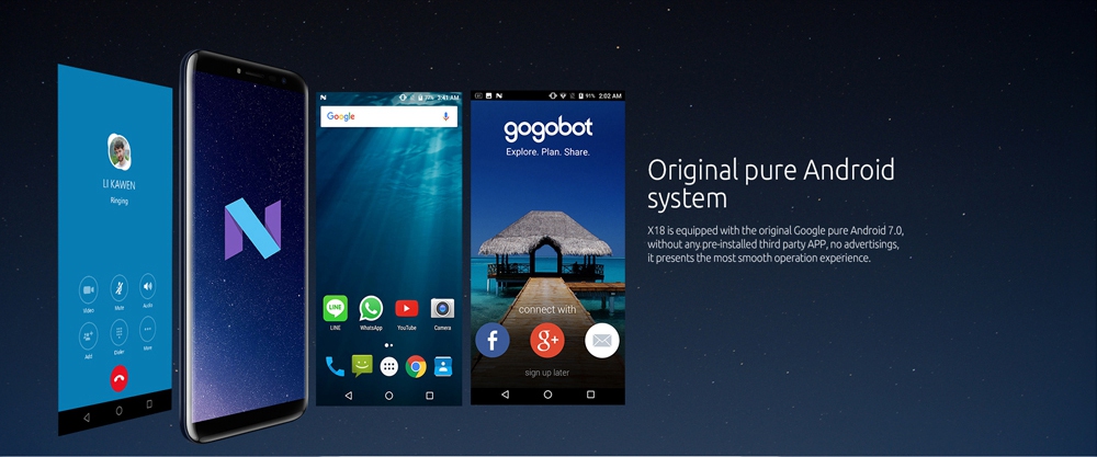 [HK Stock]Cubot X18 5.7 Inch Smartphone 18:9 HD Screen 16.0MP + 13.0MP Cam MT6737T Quad Core 3GB RAM 32GB ROM 4G LTE 3200mAh Touch ID - Blue