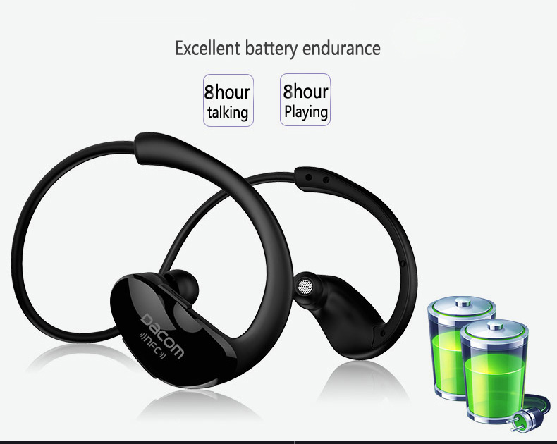 Dacom G05 Wireless Bluetooth Headphones with Mic NFC Noise Cancelling IPX4 Watr-resistant - Black + Blue