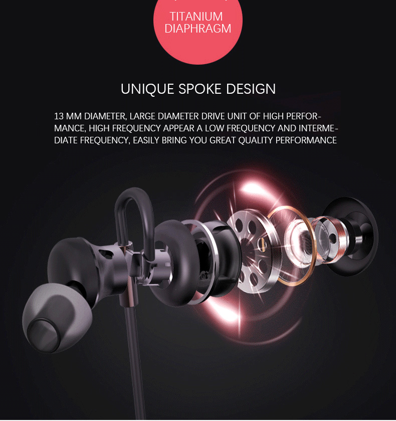 X9 Wireless Bluetooth Headphones with Mic IPX4 Magnetic Hi-Fi Stereo Sound Quality - Red