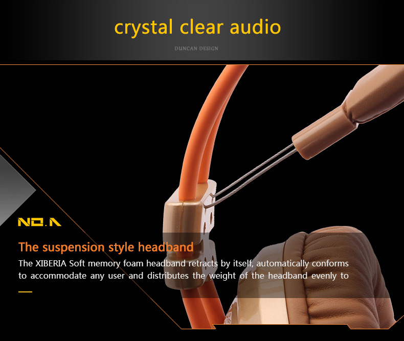 XIBERIA V10U PC Gaming Headset Surround Sound Over-Ear Headphones with Mic Volume Control - Gold