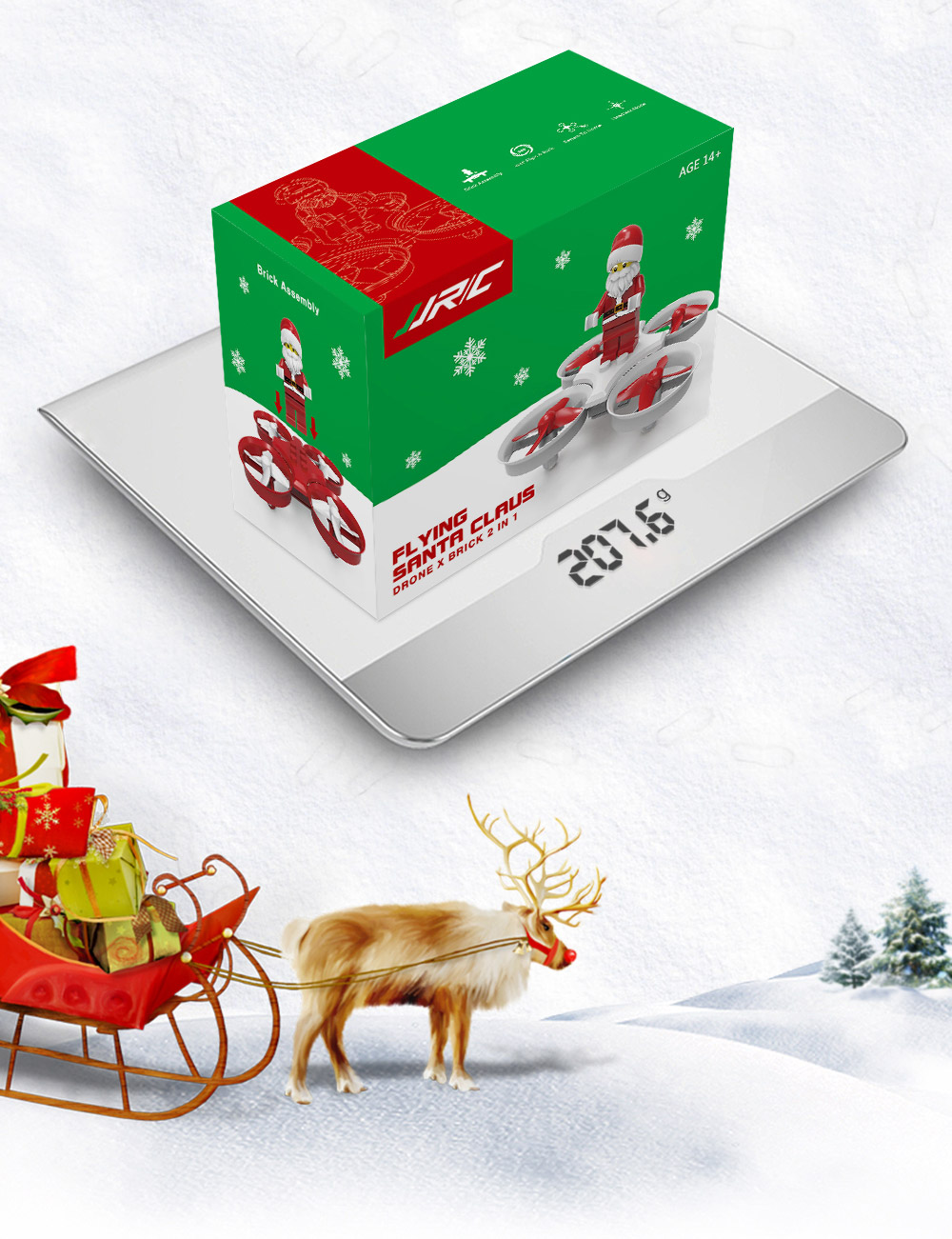 JJRC H67 Flying Santa Claus 2.4G 4CH 6-Axis Headless Mode Toy Brick RC Quadcopter RTF - Red