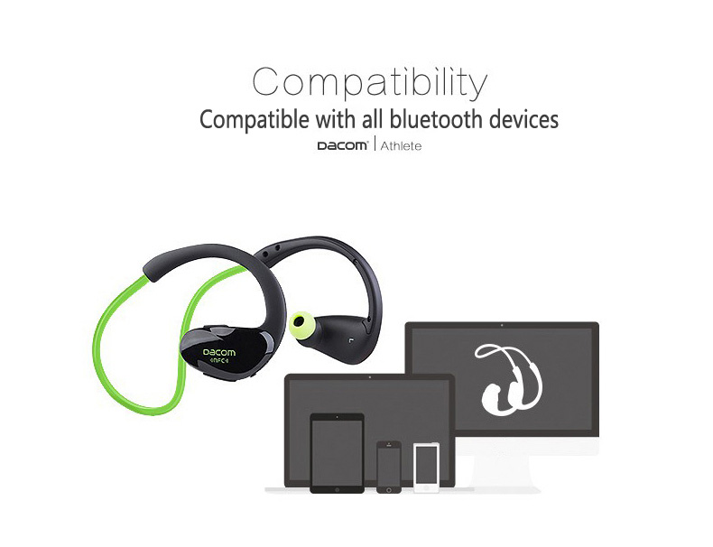 Dacom G05 Wireless Bluetooth Headphones with Mic NFC Noise Cancelling IPX4 Watr-resistant - Black + Blue