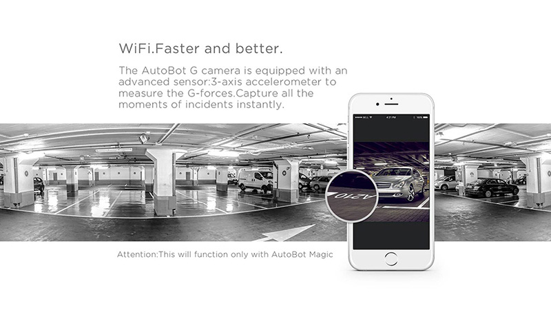 AutoBot G NTK96658 Sony IMX323 1.5 Inches LCD Car DVR FHD 1080P Wifi 142 Degrees Wide Angle Dashcam G-Sensor Night Vision Car Video Recorder - Silver