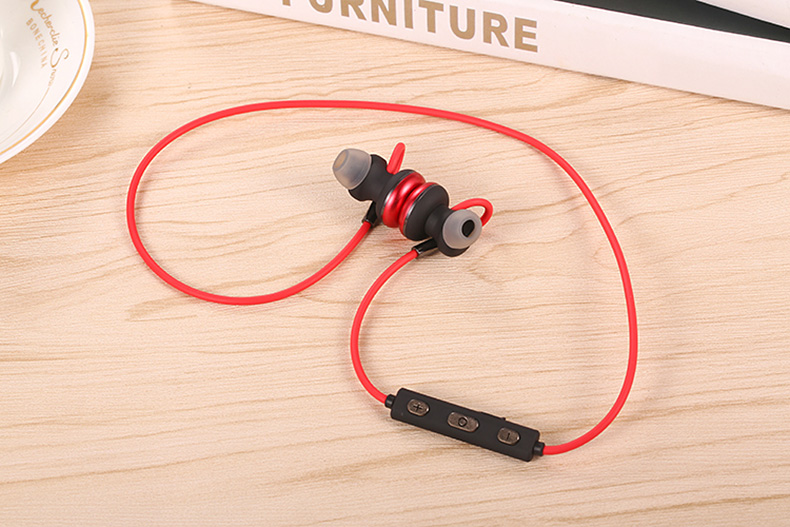 X9 Wireless Bluetooth Headphones with Mic IPX4 Magnetic Hi-Fi Stereo Sound Quality - Red