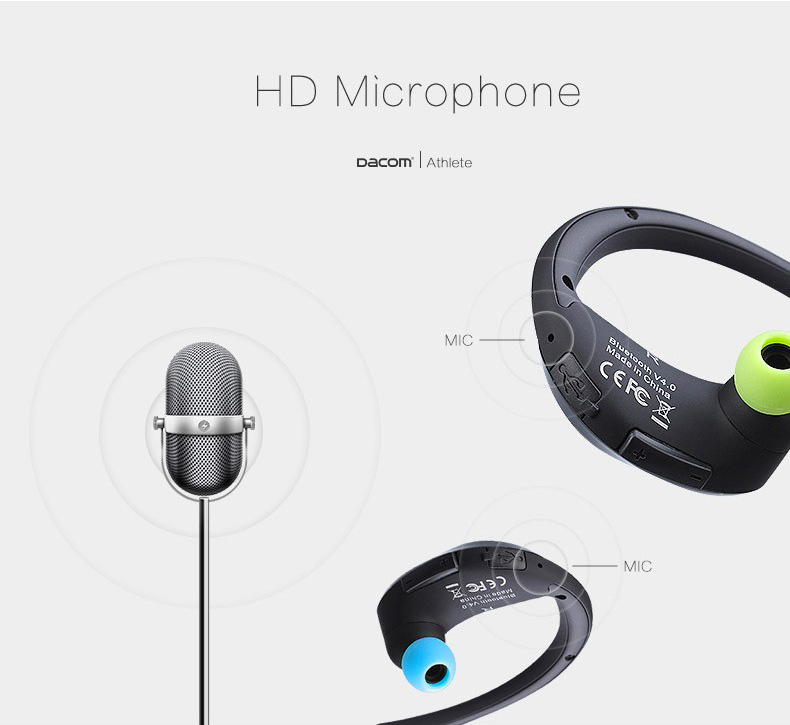 Dacom G05 Wireless Bluetooth Headphones with Mic NFC Noise Cancelling IPX4 Watr-resistant - Black + Blue