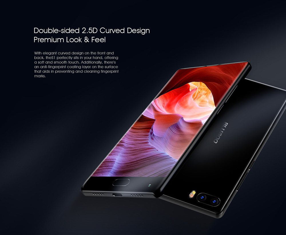 [HK Stock]BLUBOO S1 5.5 Inch 4G LTE Smartphone Corning Gorilla Glass Full Screen 4GB RAM 64GB ROM Helio P25 Dual Rear Camera Android 7.0 OTG Type-C 3500mAh - Black