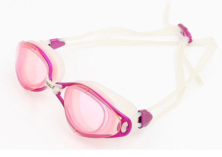 WHALE Swimming Goggles Soft Durable Silicone Anti-Fog Swimming Glasses for Adult - Pink