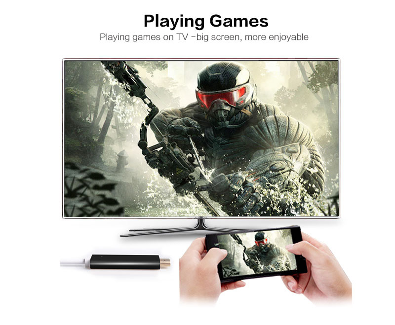 L3 Miracast/Airplay Mirroring Cable Support Android and iOS Devices - Black