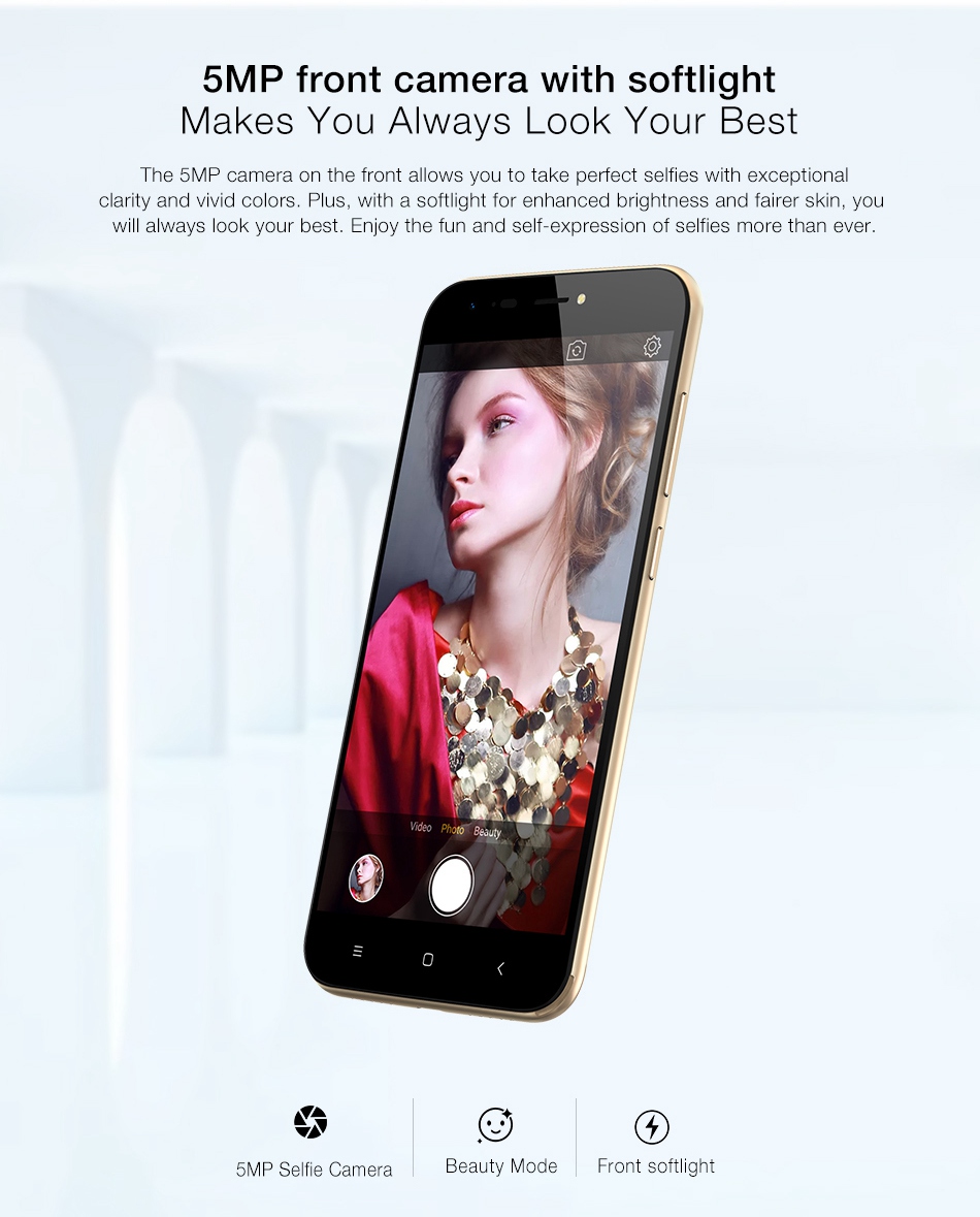 [HK Stock]Ulefone S7 5.0 Inch Smartphone HD Screen Dual Rear Camera 8GB MT6580A Quad Core Android 7.0 2500mAh Battery - Red