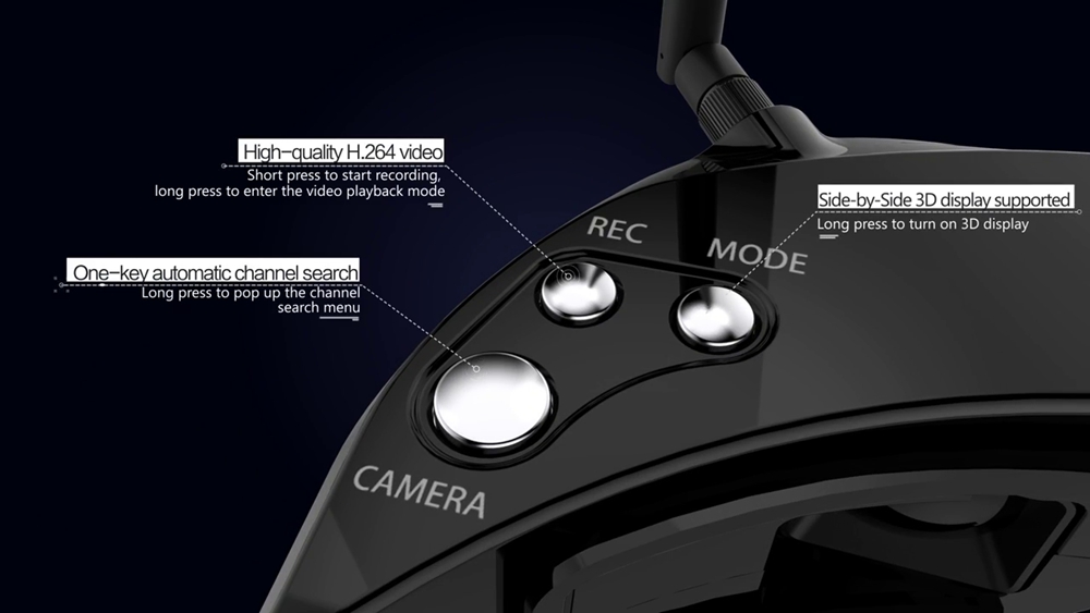 Skyzone SKY03 3D 800X600 5.8G 48CH FPV Goggles with Head Tracking Standard Dual Antennas Fan Support HDMI DVR