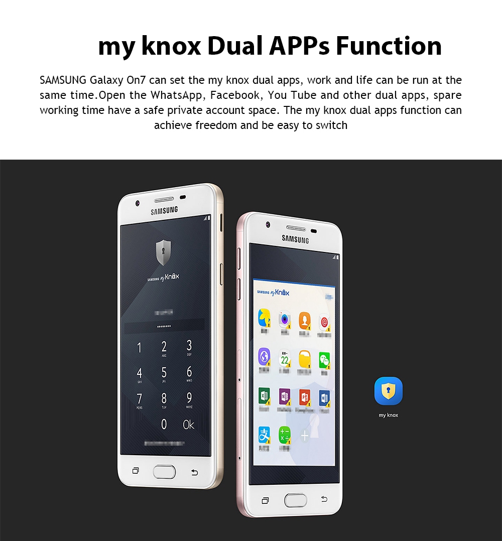 [HK Stock]SAMSUNG Galaxy On7 G6100 5.5 Inch 4G LTE Smartphone Snapdragon 625 Octa Core 3GB RAM 32GB ROM 13.0MP + 8.0MP Cam Touch ID - Gold