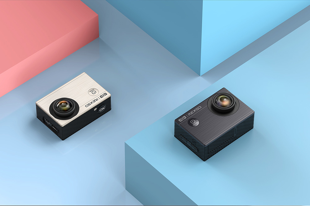 [HK Stock] Elephone REXSO Explorer X Allwinner V3 2.0 Inch Display Action Camera 4K 30FPS WiFi 170 Degree Wide Angle Diving Camera - Black