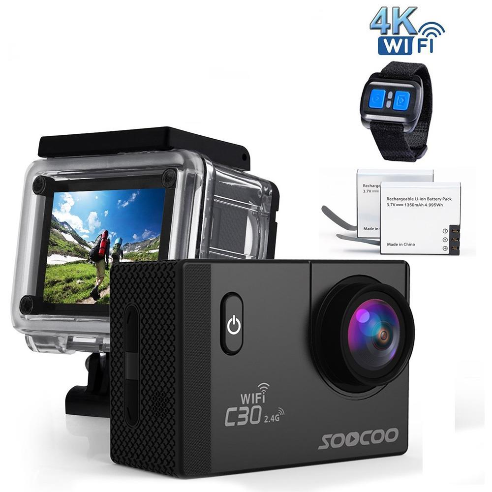SOOCOO C30R NTK96660 Sony IMX078 2.0 Inch Display Action Camera 4K WiFi 170 Degree Wide Angle With Remote Control-Black