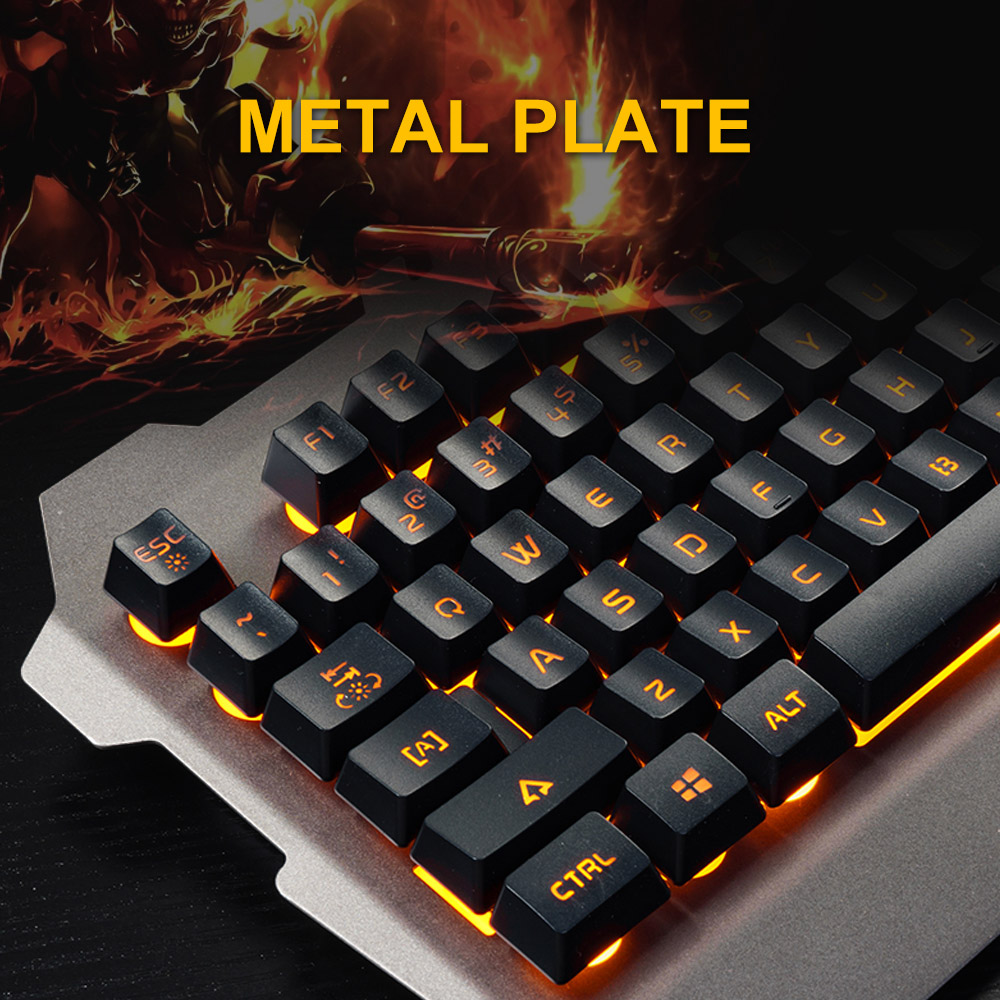 Ajazz Membrane Keyboard 104 Keys 19-key Anti-Ghosting Waterproof Metal Panel With Backlit - White