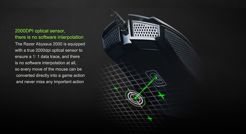 [HK Stock] Razer Abyssus 2000 DPI Wired Gaming Mouse Ambidextrous With Programmable Hyperesponse Buttons - Black