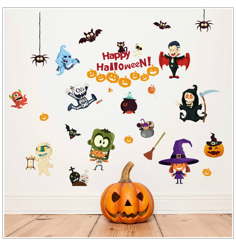 Halloween 3D Wizard Wall Stickers Kit Room Decor Halloween Party Fairy Waterproof Removeable Sticker Art Mural