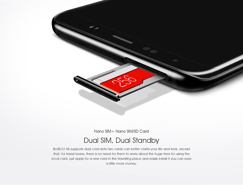 [HK Stock]BLUBOO S8 5.7 Inch Smartphone 18:9 Full Screen 3GB 32GB MTK6750T Octa Core Dual Rear Camera Android 7.0 Touch ID 3450mAh - Gold