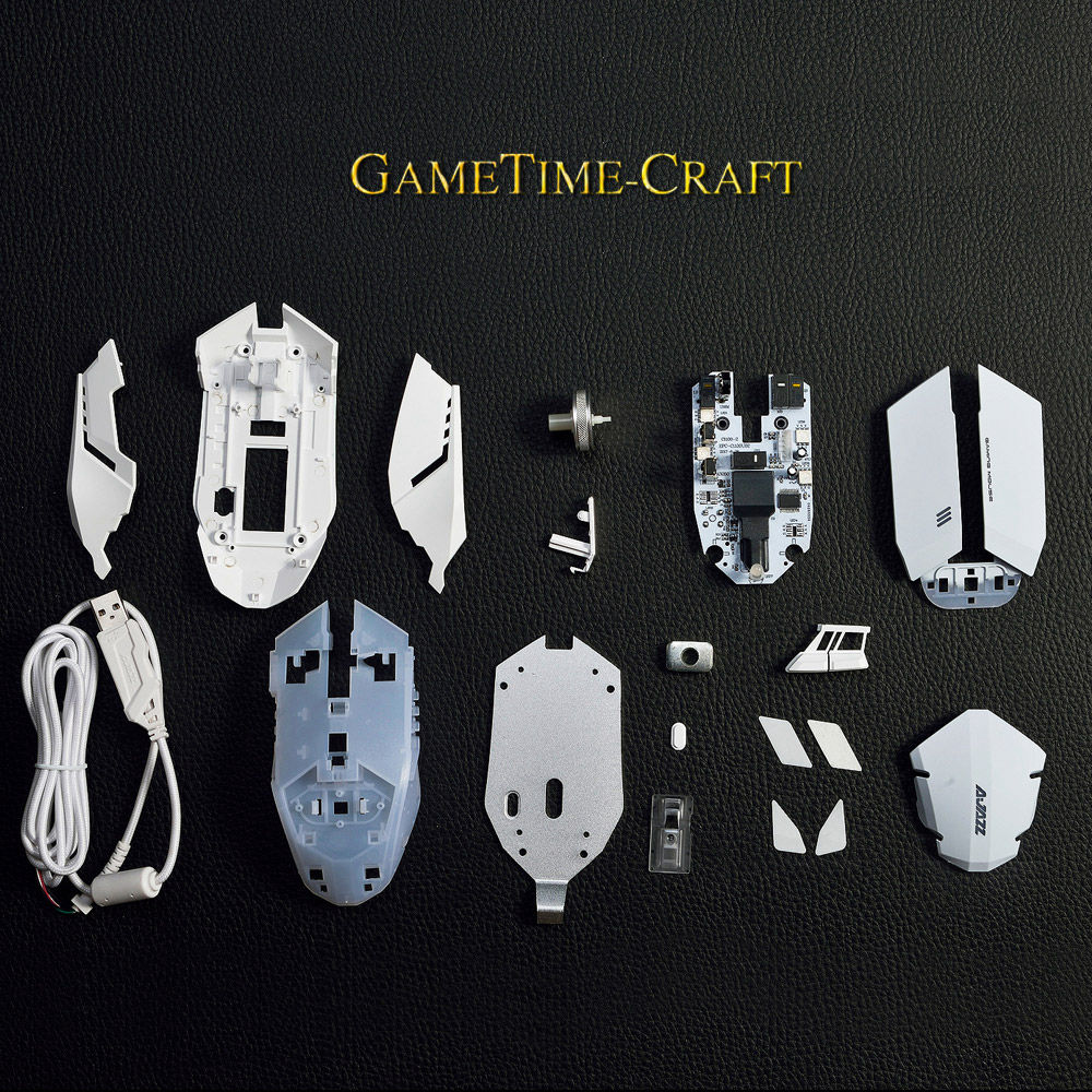 Ajazz GTC A5050 Wired Gaming Mouse Colorful Backlights 7 Keys Adjustable 2400 DPI Programmable Mouse - Black