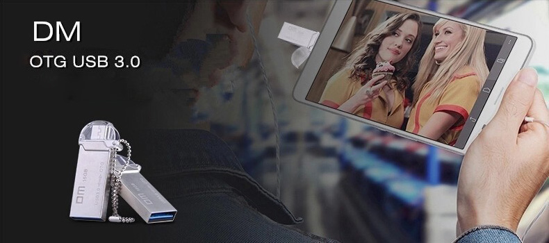 DM PD009 OTG USB 3.0 Micro USB 64GB USB Flash Drive - Silver