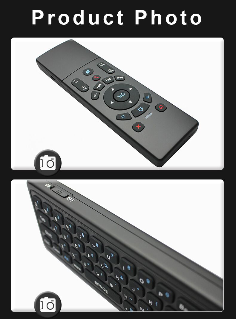 T6 2.4G 6-Axis Gyro Smart Remote Air Mouse Touchpad QWERTY Keyboard 3 in 1 for Windows/Mac OS/Android/TV Box - Black