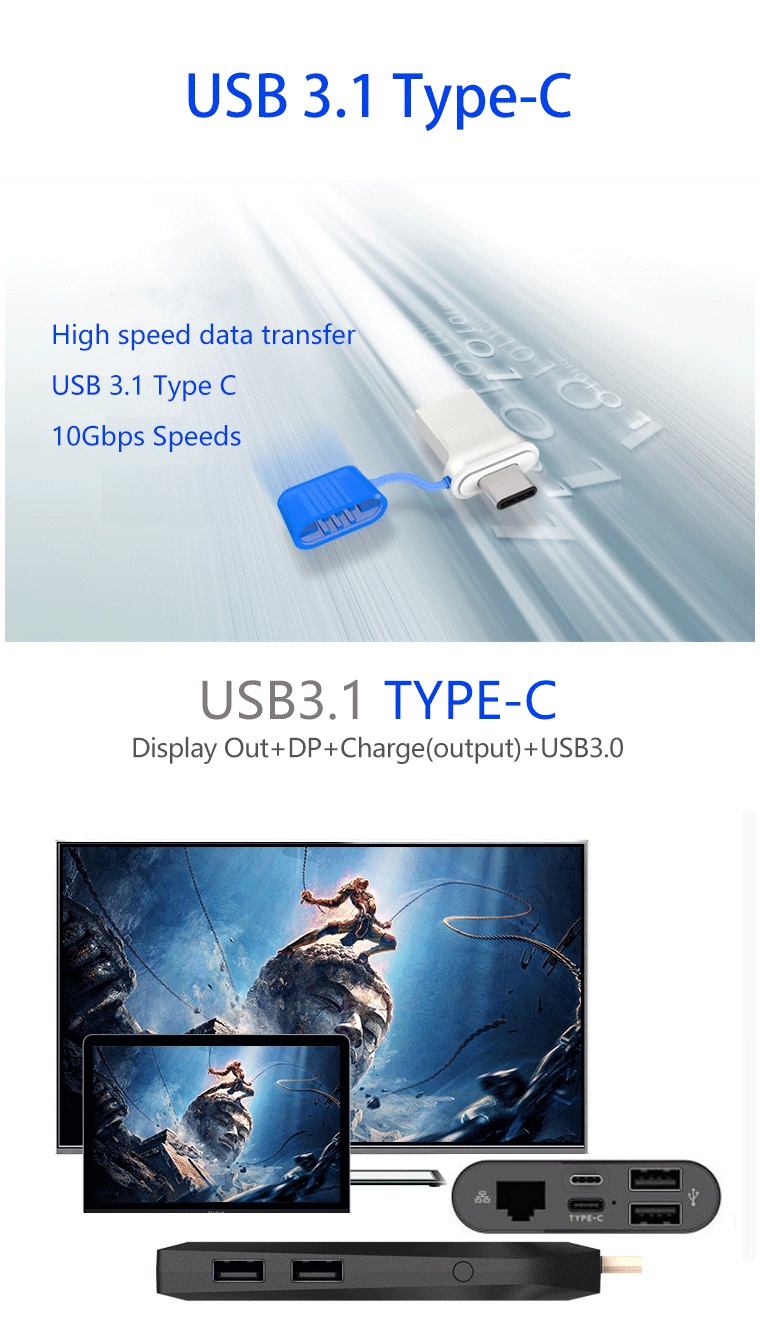 MEEGOPAD T08 Licensed Windows 10 Intel Z8350 2GB/32GB Ultra MINI PC 2.4G+5G Dual Band WIFI Bluetooth Type-C